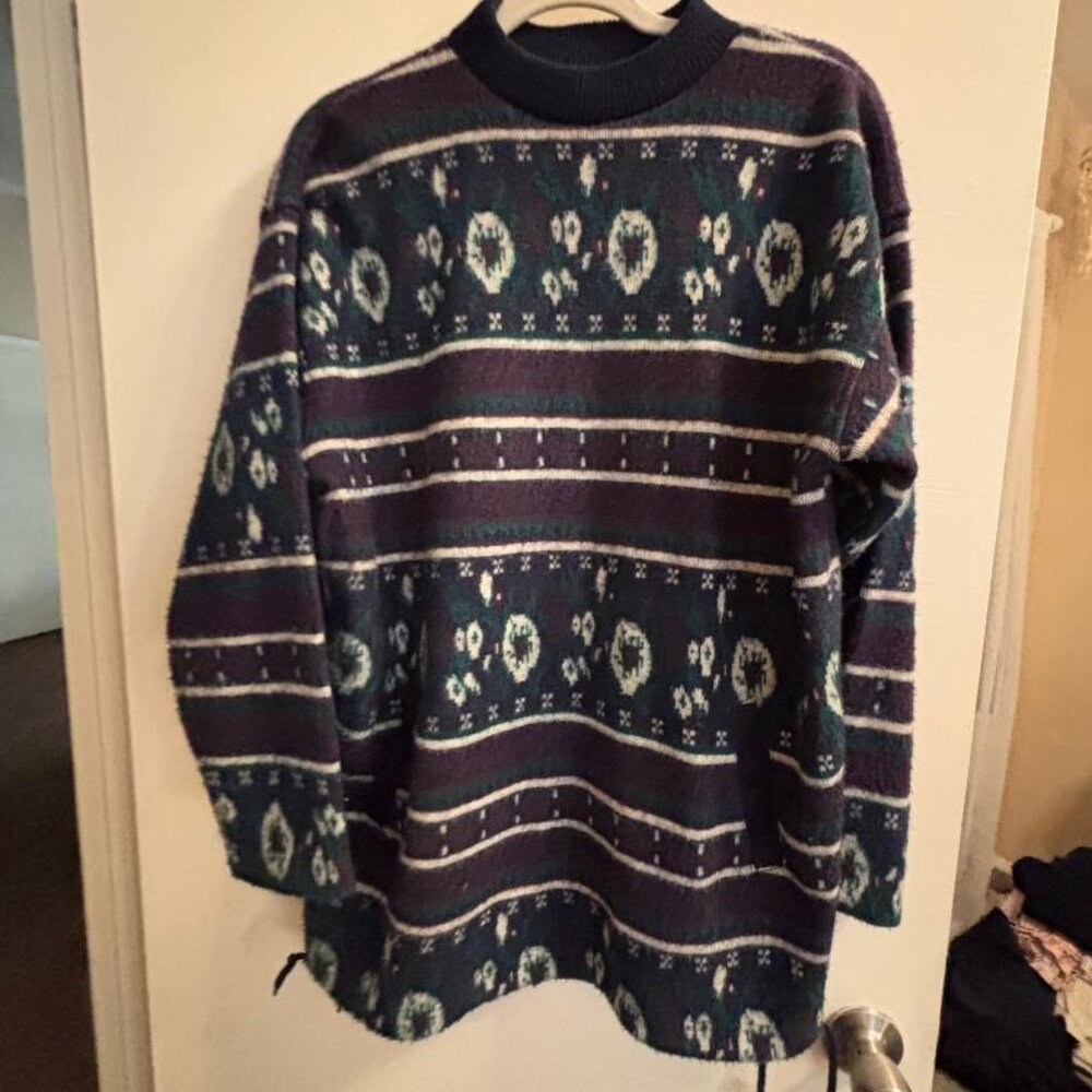 Gina Peters Sweater Women’s Medium Multi Color Knit Pullover Drawstring Bottom